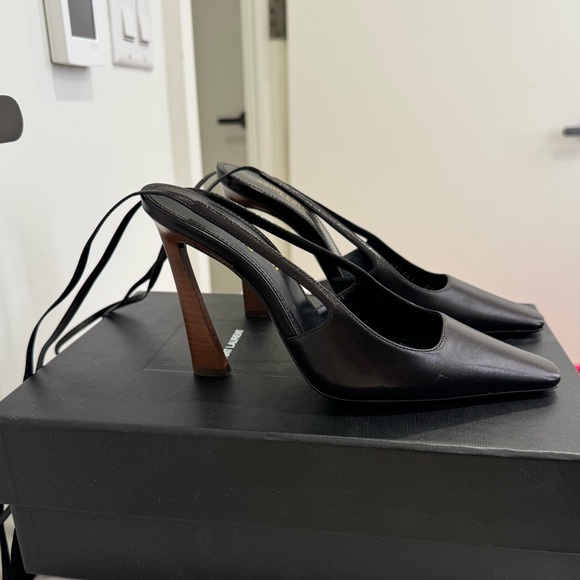 Saint Laurent Blade Tie Detailed Slingback Pumps size 35 - Picture 4 of 8